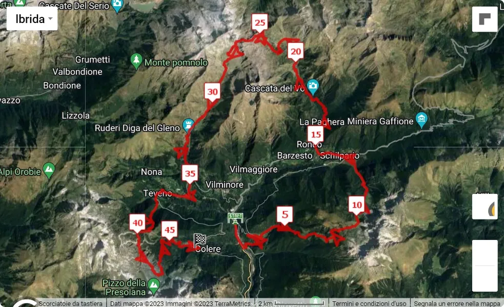 race course map Must Ultratrail - Memorial Ultra Scalve Trail 2023
