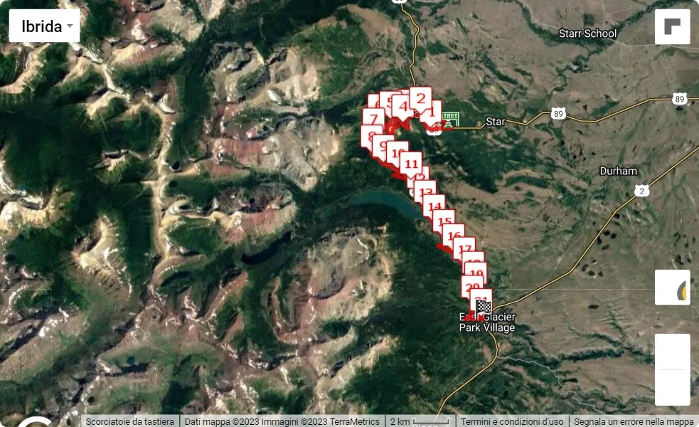 race course map Glacier Half Marathon 2023