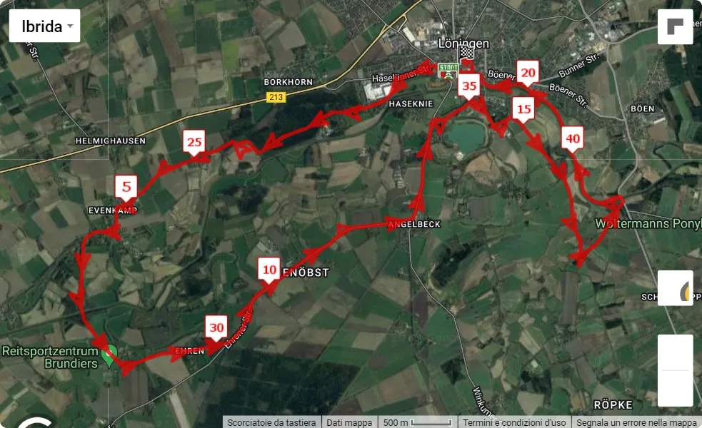 Remmers Hasetal-Marathon 2023, 42.195 km race course map