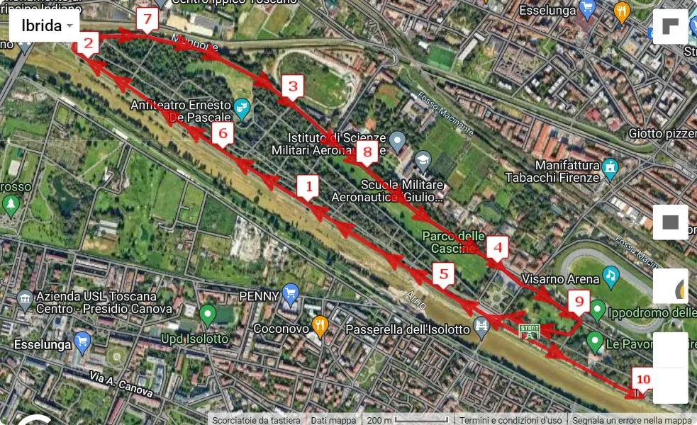 13° Memorial Lorenzo Ottanelli, mappa percorso gara 10 km