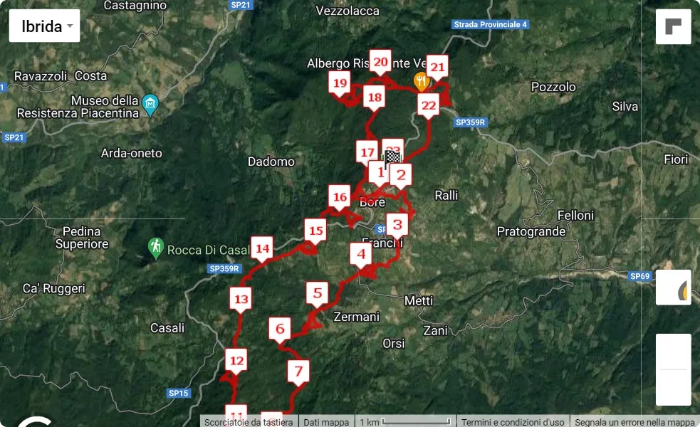 race course map Trail della Val Cenedola 2023