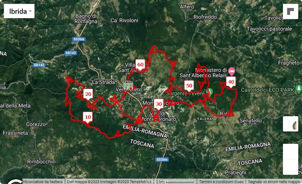 mappa percorso di gara 4° Verghereto Trail 2023