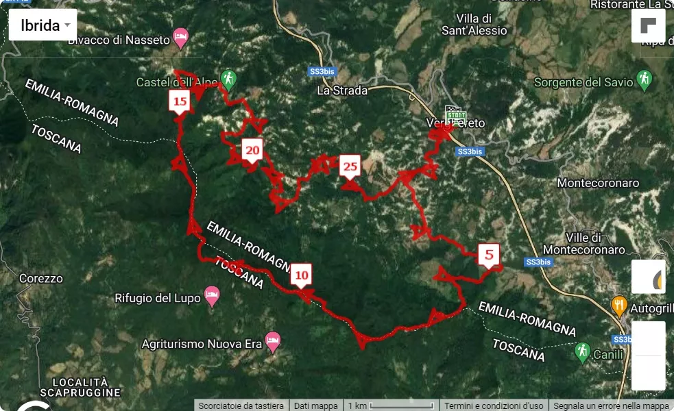 4° Verghereto Trail 2023, mappa percorso gara 27 km