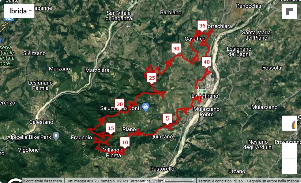 3° Monte Sporno Trail, 42 km race course map