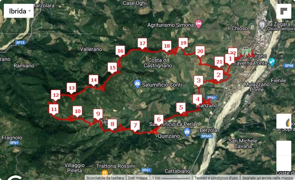 3° Monte Sporno Trail, mappa percorso gara 23 km
