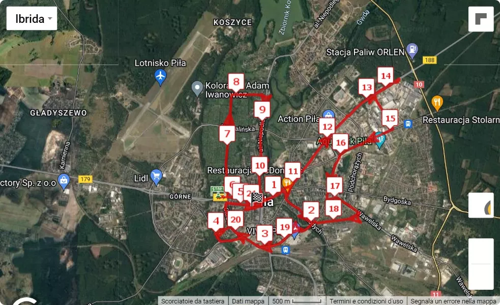 Pila Half Marathon 2023, mappa percorso gara 21.0975 km
