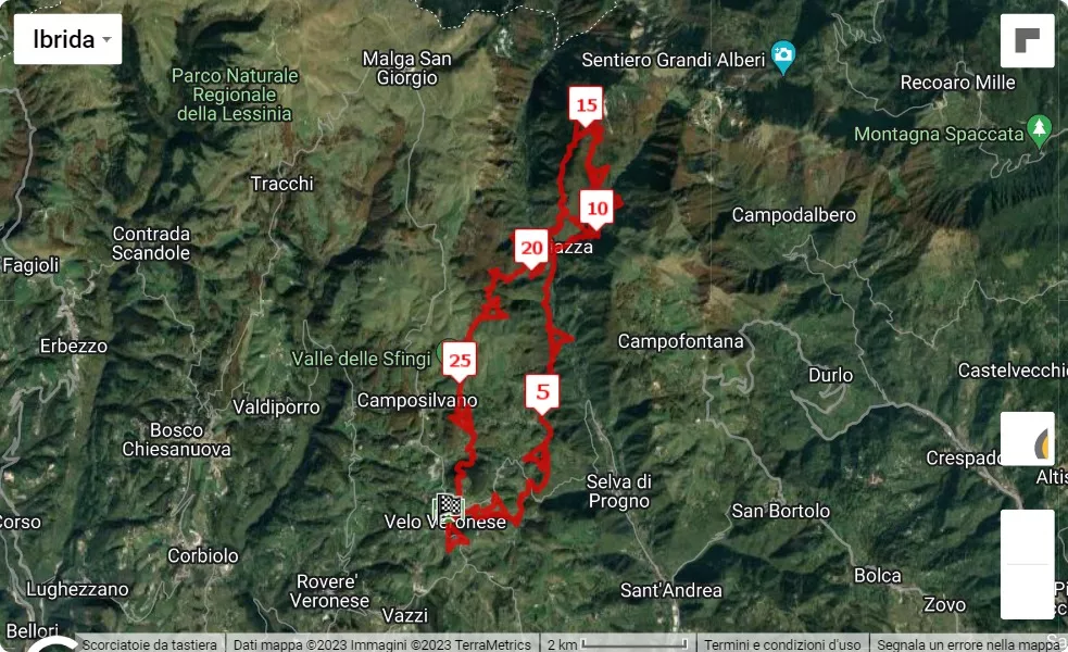 Lessinia Legend Run 2023, 28.9 km race course map
