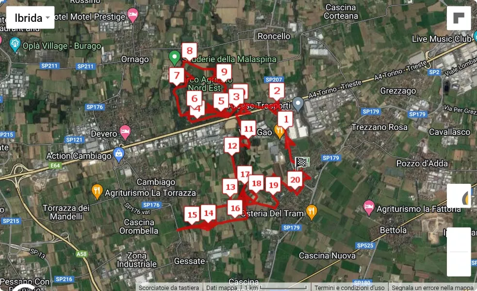 8° Run x Basian, 21 km race course map