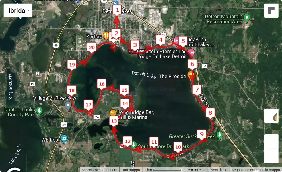 Dick Beardsley Races 2023, 21.0975 km race course map