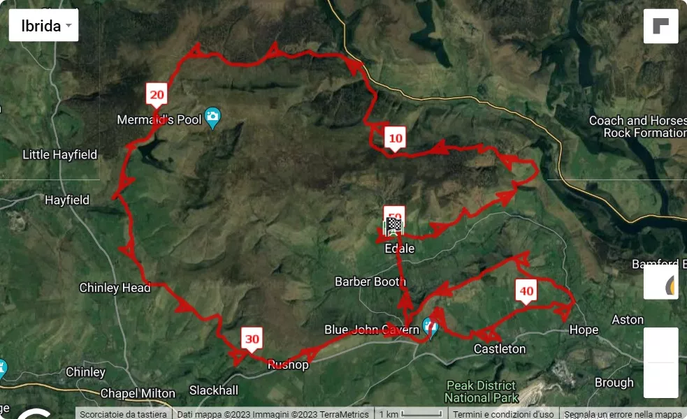 Ultra X 110 England 2023, mappa percorso gara 50.5 km