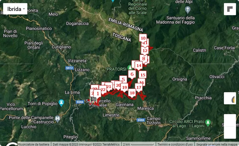 10° Montanaro Trail, mappa percorso gara 25 km