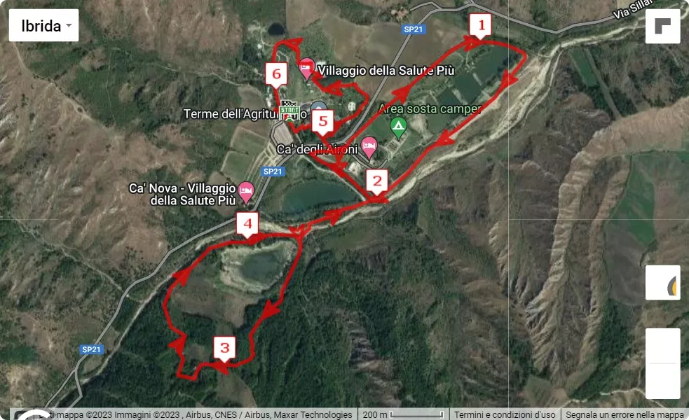 Bologna Marathon in Trail 2023, 6 km race course map