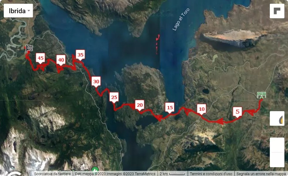 Ultra Paine 2023, mappa percorso gara 50 km