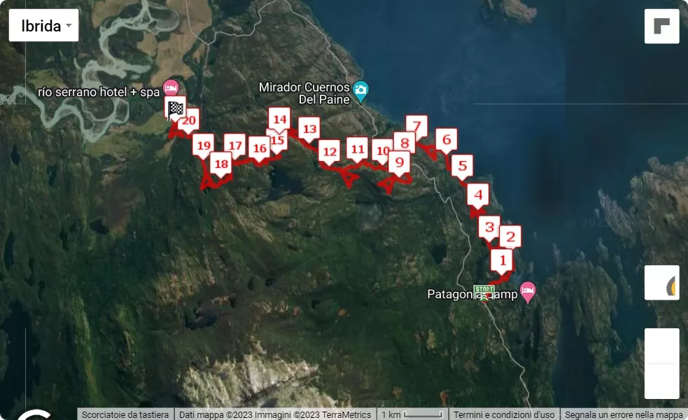 Ultra Paine 2023, mappa percorso gara 21.0975 km