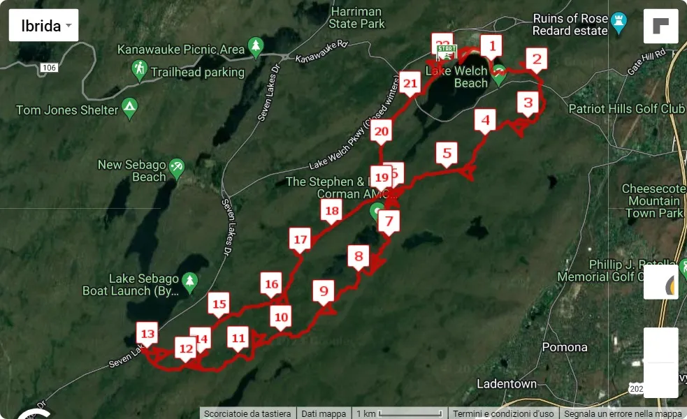 Suffer'n Bear Ultra, mappa percorso gara 21.0975 km