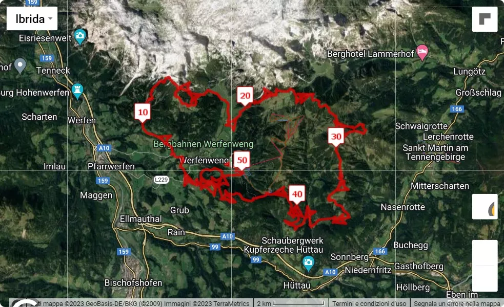Alpine Team Trail Run 2023, 50 km race course map