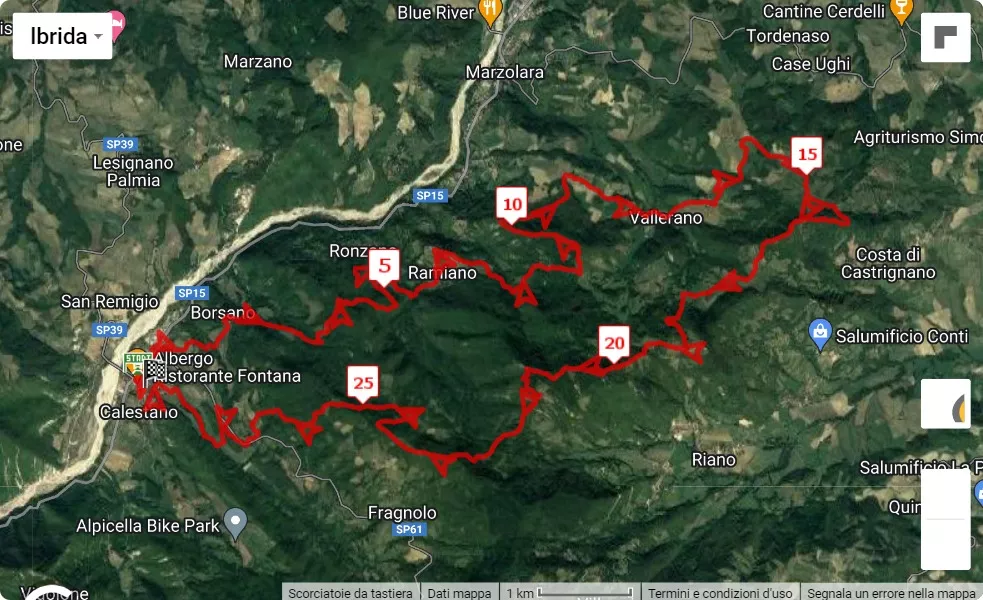 16° Tartufo Trail Running, mappa percorso gara 28.7 km