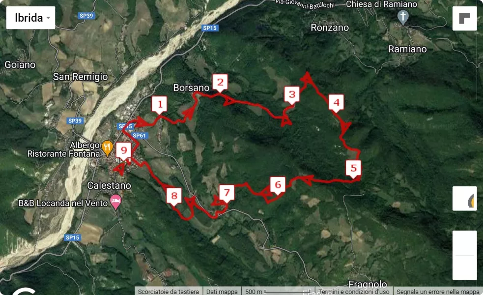 16° Tartufo Trail Running, mappa percorso gara 9 km