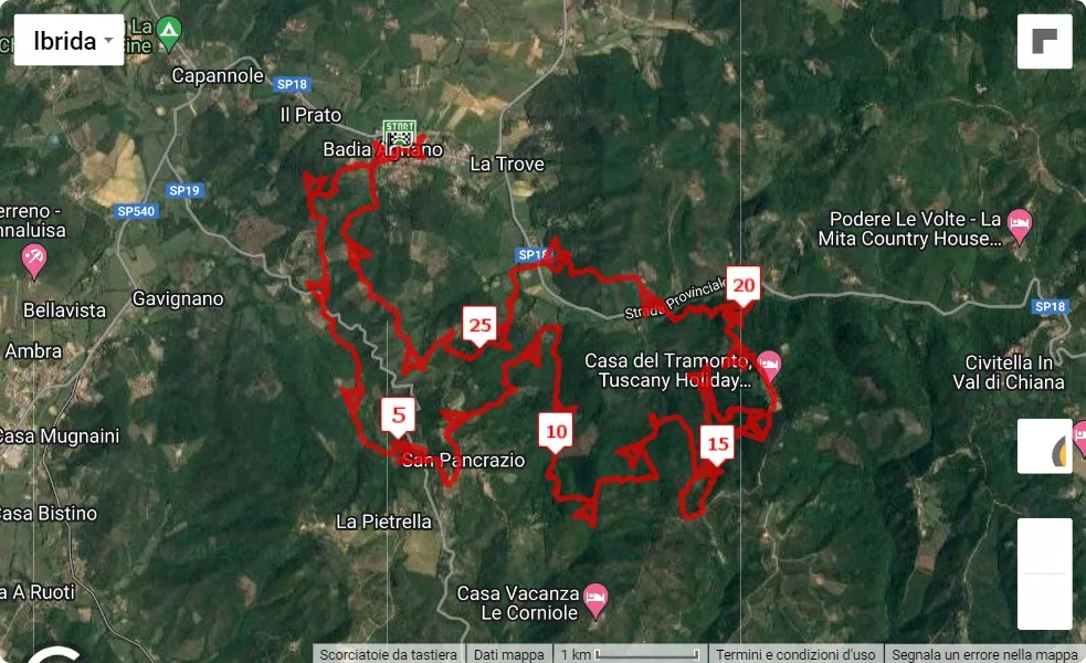 Ultra Valdambra Trail 2023, 29 km race course map