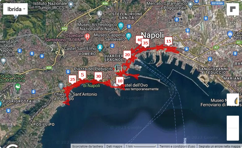 mappa percorso di gara 3° Neapolis Marathon - 3° Neapolis Half