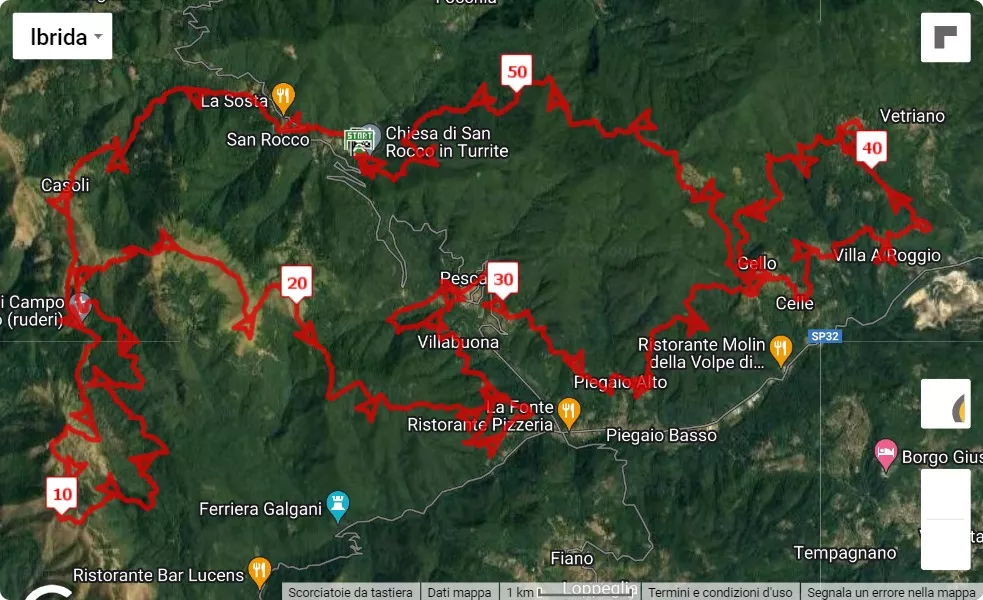 race course map 4° Piglione Trail 2023