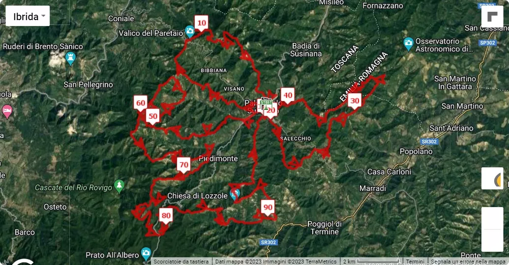 mappa percorso di gara Trail del cinghiale 2023