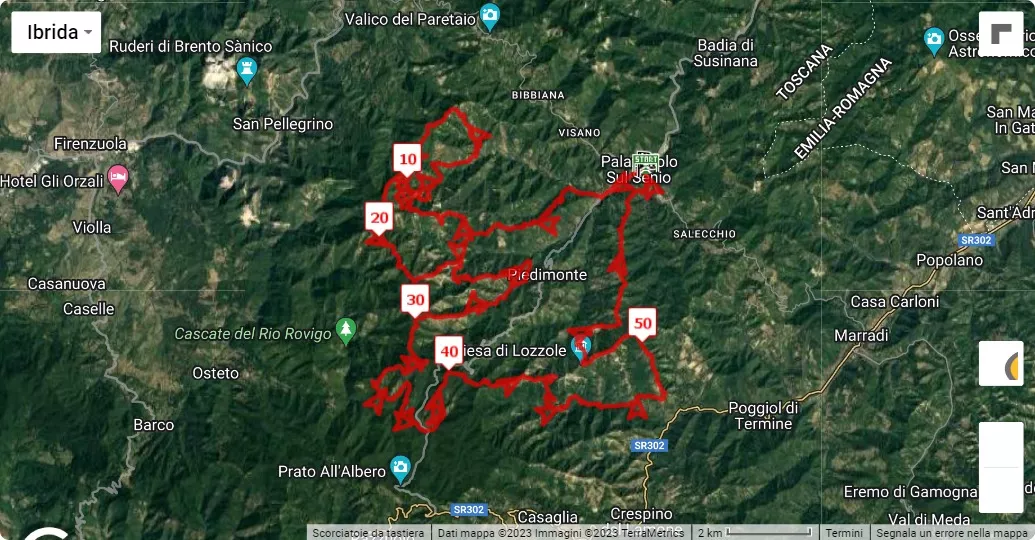 Trail del cinghiale 2023, mappa percorso gara 60 km