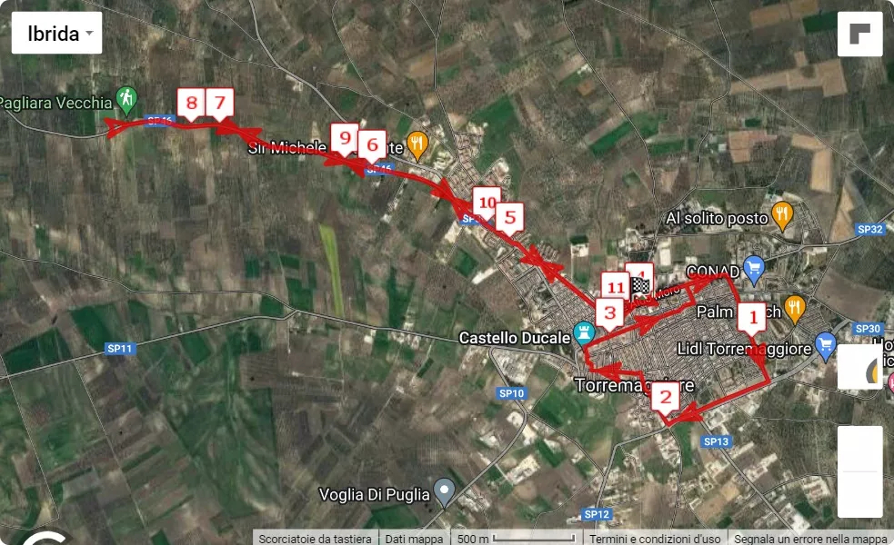 La Marcia della Solidarietà 15° edizione, 11 km race course map