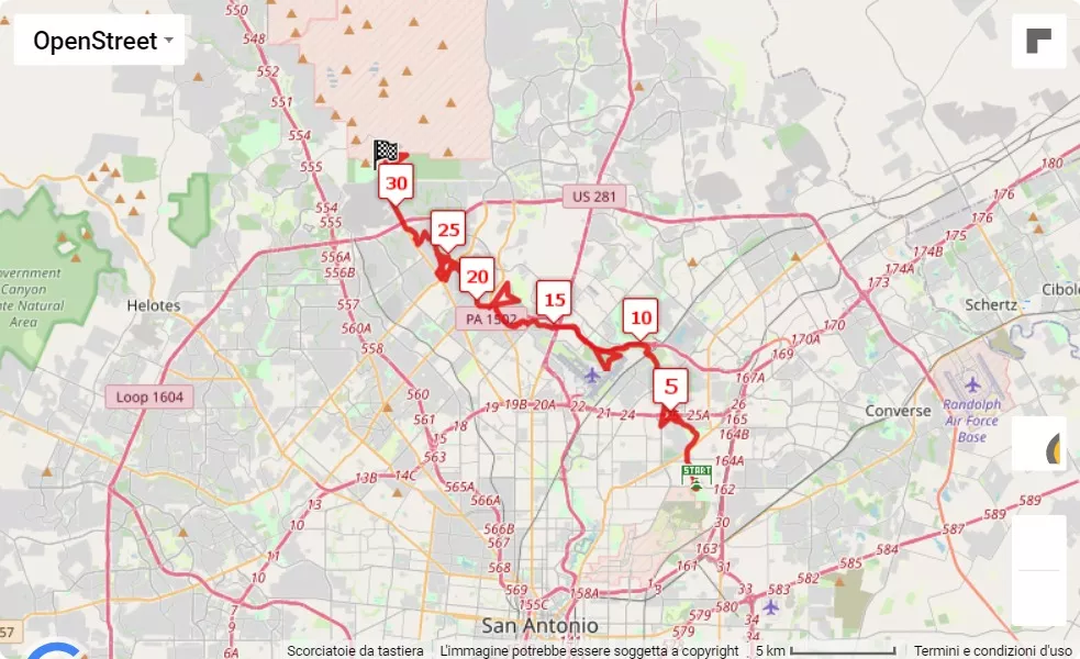 American Spirit Alliance, mappa percorso gara 32.18 km