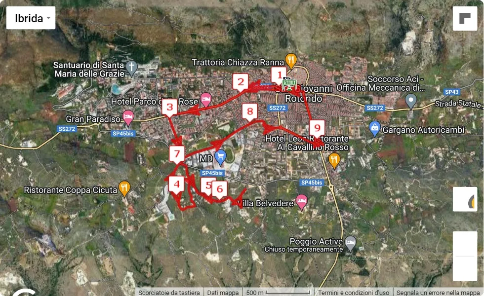 mappa percorso di gara Correre per star bene