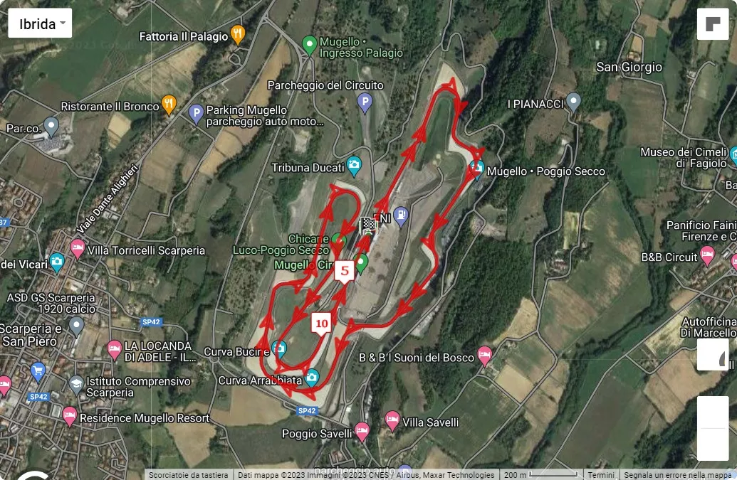 race course map 11° Mugello GP Run