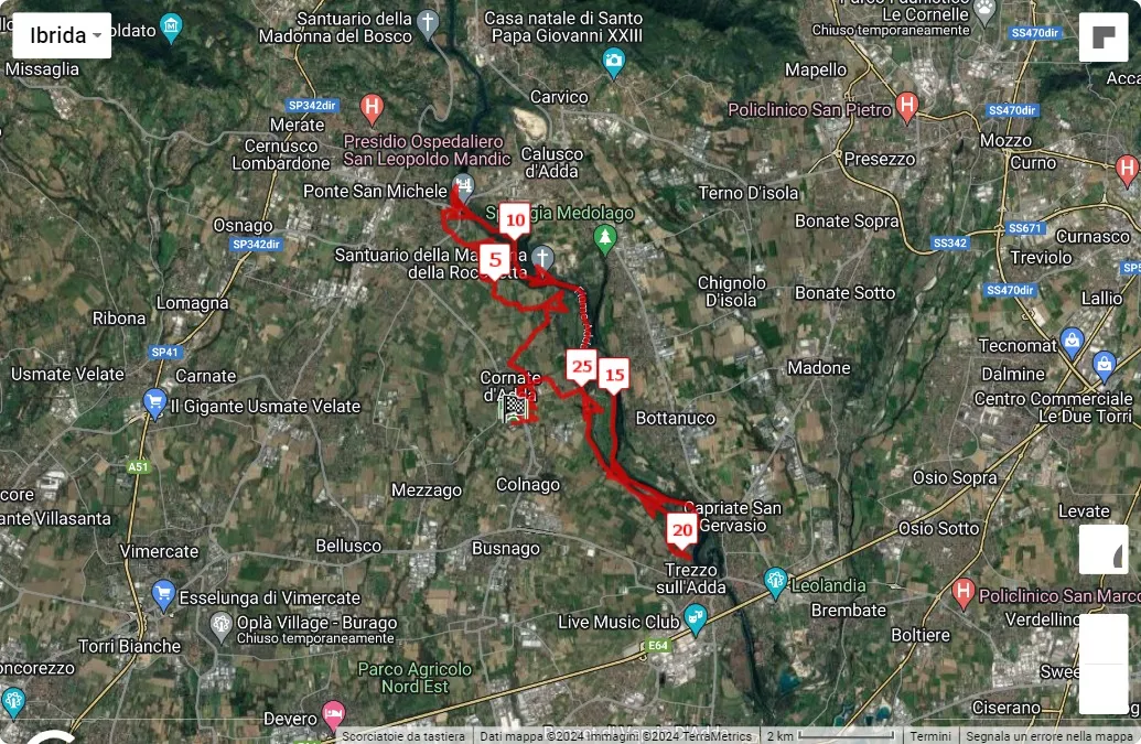 6° Corri con Energia, 27 km race course map