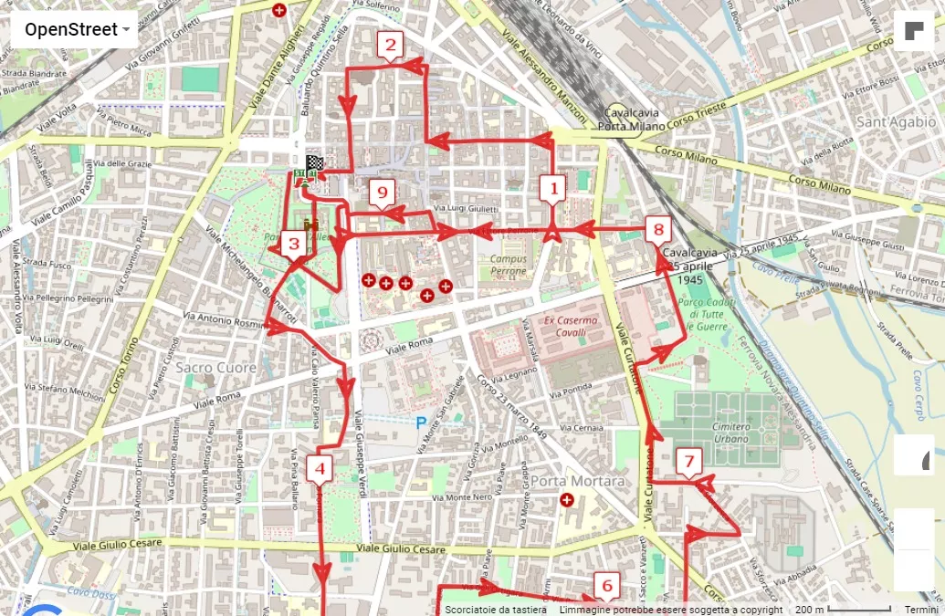 3° Novara Half Marathon, 21.0975 km race course map