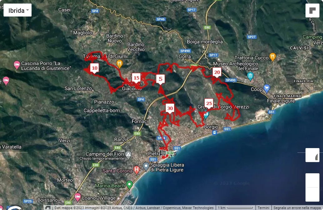 12° Val Maremola Trail, 32 km race course map