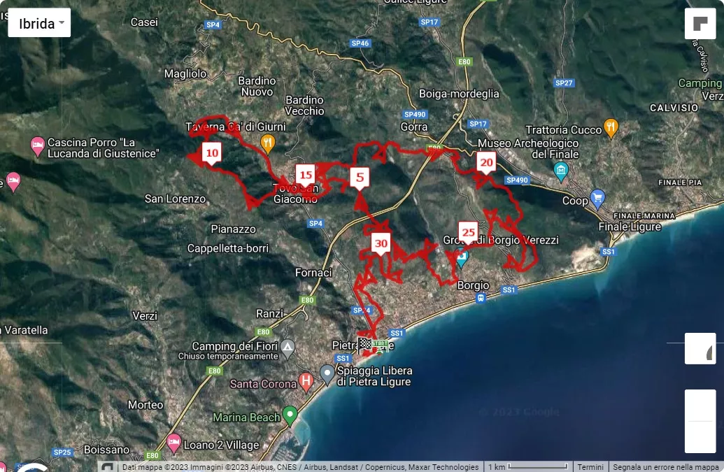 12° Val Maremola Trail, mappa percorso gara 32 km