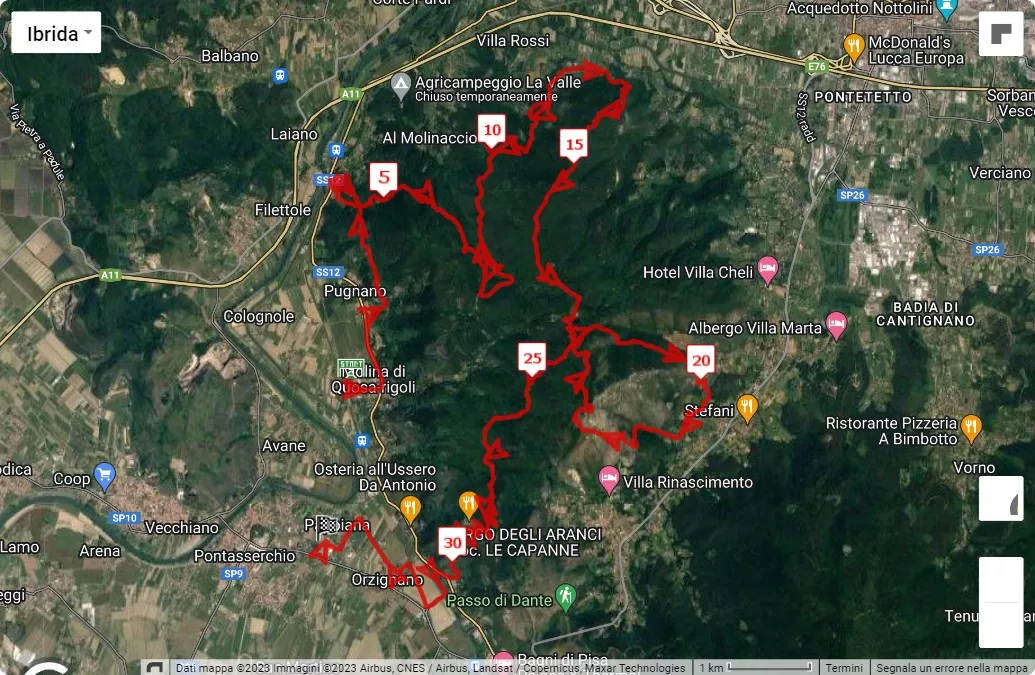 mappa percorso di gara 10° Penna Trail Run