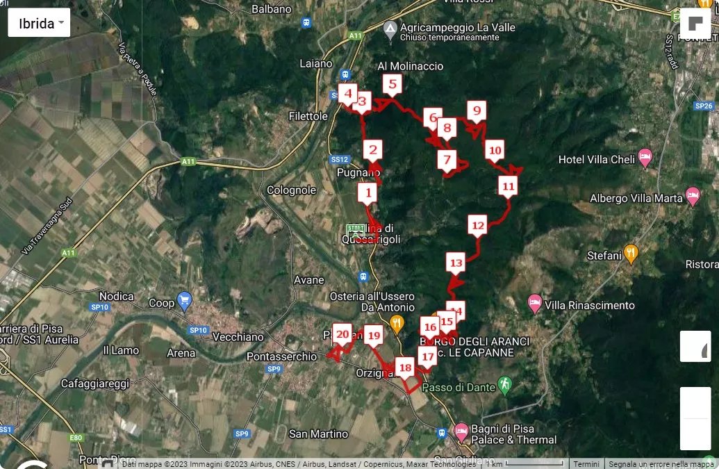 10° Penna Trail Run, 19 km race course map