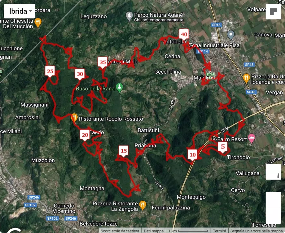 mappa percorso di gara 7° AIM Energy Trail