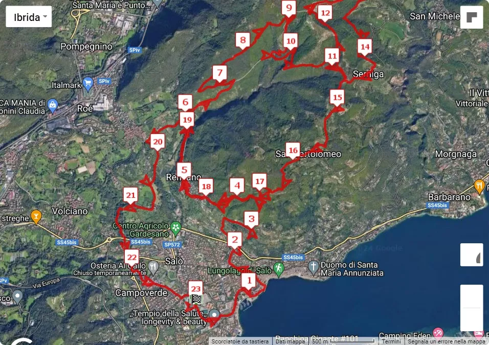10° Magnifica Salodium, 23 km race course map