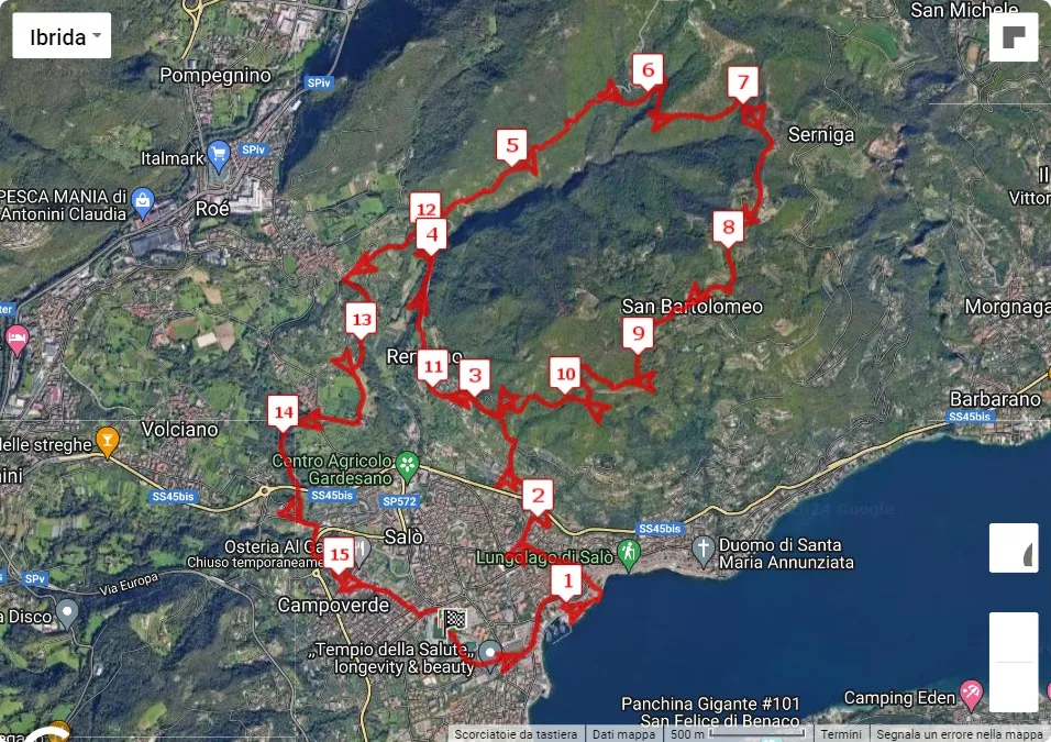 10° Magnifica Salodium, mappa percorso gara 15.5 km