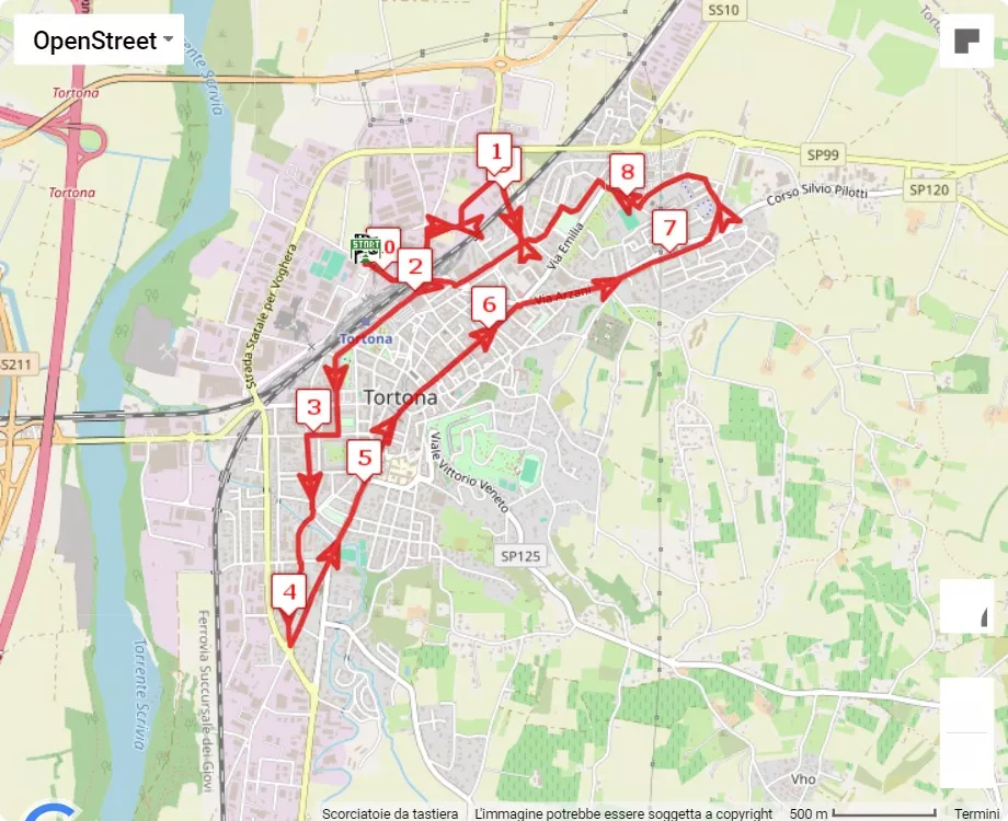3° Derthona Half Marathon, 10 km race course map