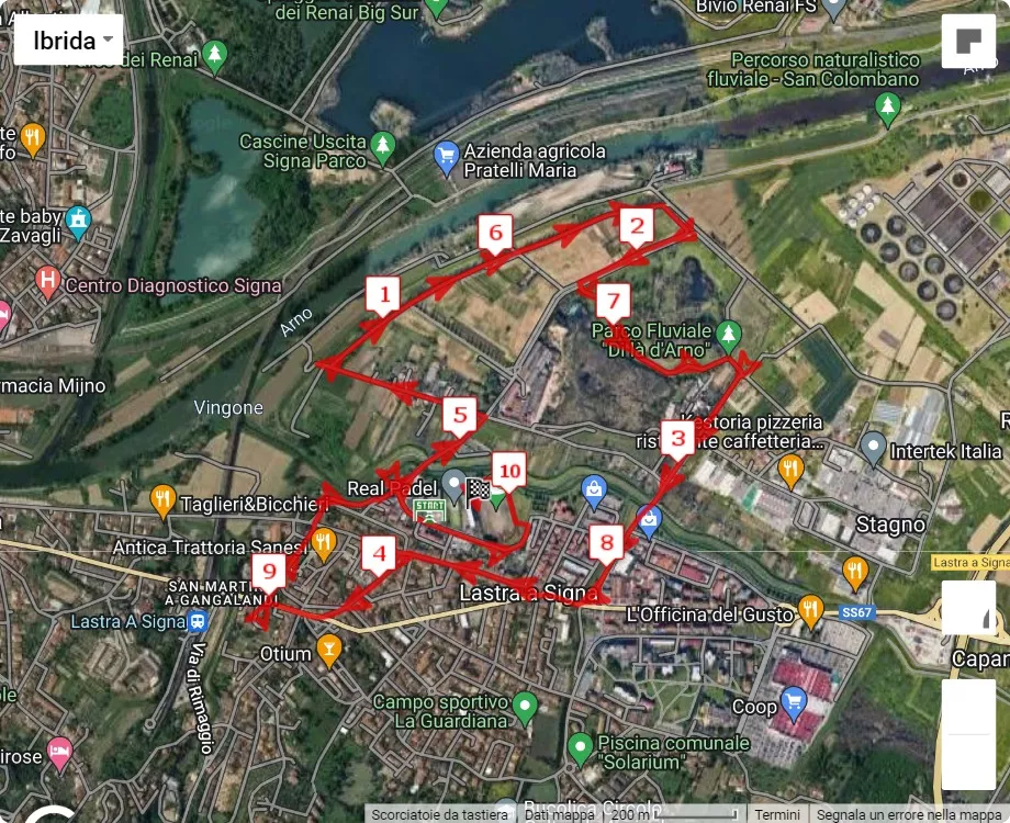 mappa percorso di gara 40° La...Strapazza