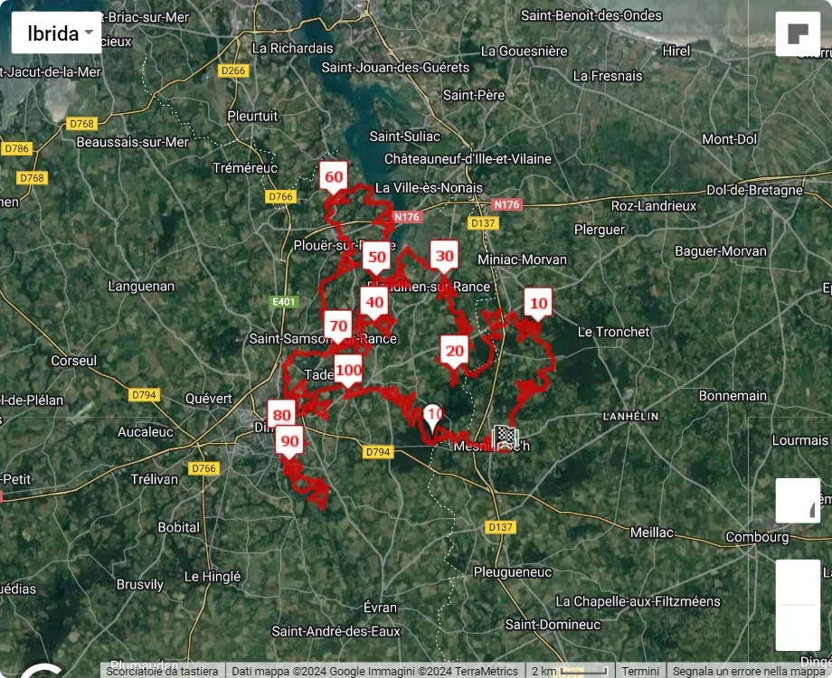 mappa percorso di gara Ultra Trail des Vallées 2024