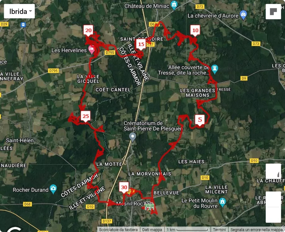 Ultra Trail des Vallées 2024, 32 km race course map