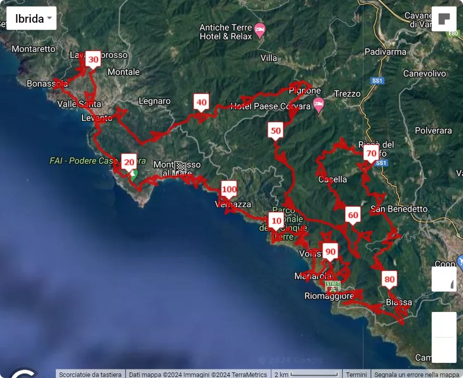 8° SciaccheTrail, 100 km race course map