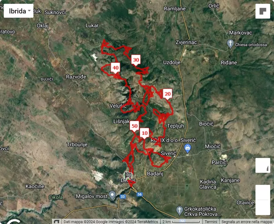 mappa percorso di gara Promina Trail 2024