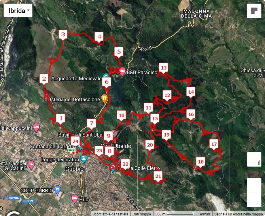 360 Assicura - 3° Trail Città di Pietra, mappa percorso gara 25 km