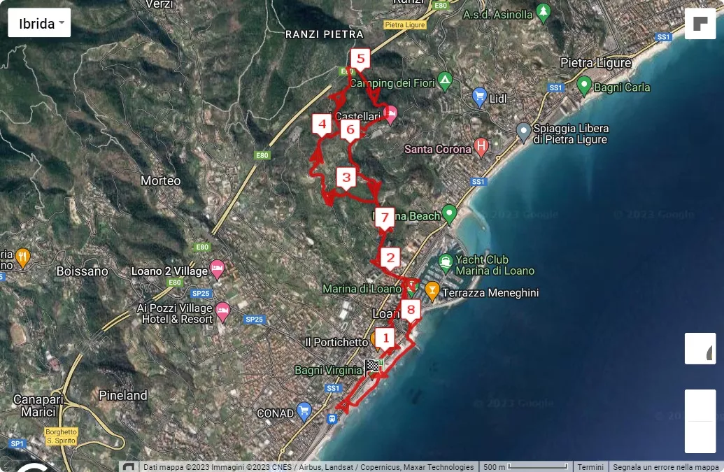 13° Trail Maremontana - Dalla Sabbia alla Neve, 8.8 km race course map