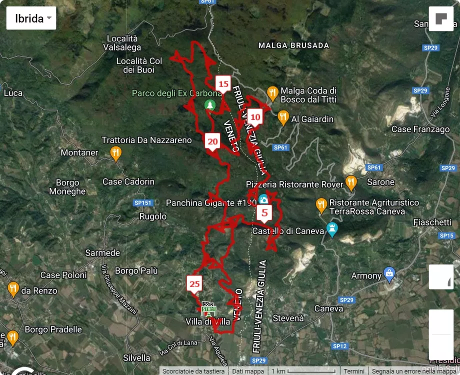 12° Trail del Patriarca, mappa percorso gara 25 km