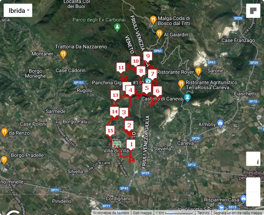 12° Trail del Patriarca, 15 km race course map